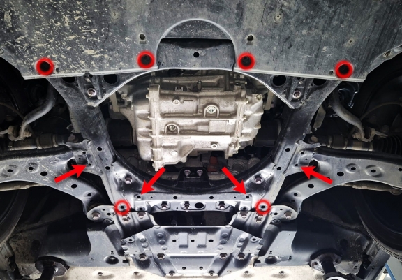 Aluminium Motor, Versnellingsbak en Radiator Beschermplaat voor Subaru E-Outback